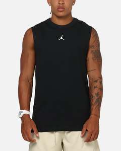 Mens Tops Muscle Tees: Jordan Jumpman Dri-FIT Sport Sleeveless Top Black/White