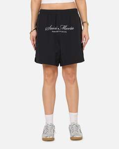 Saint Morta Bottoms Beach Short: Saint Morta Saint Studios Logo Nylon Shorts Black