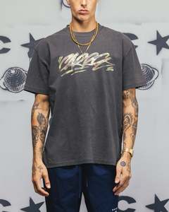 All Camo: Carre Camo Script T-Shirt Black Wash