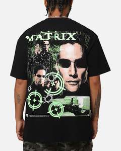Mens American Thrift: American Thrift X The Matrix Neo Bullets Heavy T-Shirt Black