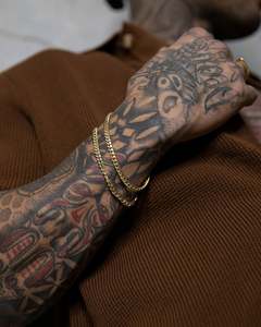 House Of Auric 5mm Cuban Bracelet Set 18k Gold Vermeil