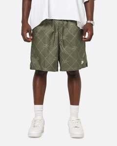 Nike Sportswear Club Woven Flow Shorts Medium Olive/White