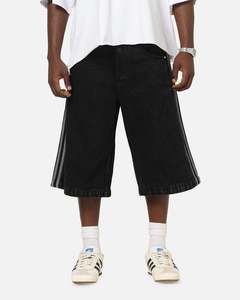 Adidas Firebird Denim Shorts Black Denim