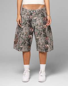 Loiter Biker Jorts Real Tree Camo