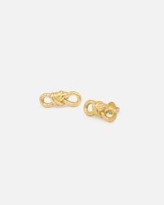 Gifts For Her: Guess Mainline Women's Modern Love 20mm Knot Stud Earrings Yellow Gold