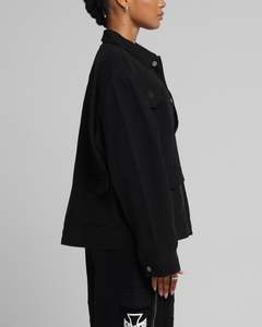 All Sale Tops: Loiter Combat Utility Jacket Washed Black