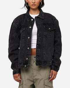 All Sale Tops: Saint Morta Armoury Denim Jacket Black Shadow