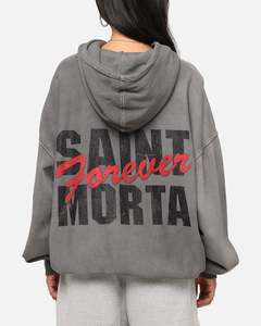 All Sale Tops: Saint Morta Forever Boxy Hoodie Washed Charcoal