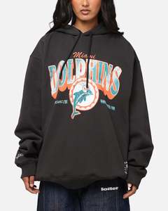 Womens Sale Tops: Mitchell & Ness Miami Dolphins Arch Hoodie Faded Black