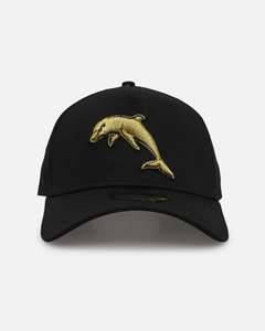 All Black And Gold: New Era Dolphins 9FORTY A-Frame Snapback Black/Gold