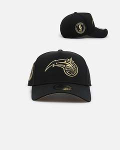 All Black And Gold: New Era Orlando Magic 'NBA Gold Links' 9FORTY A-Frame Snapback Black/Gold