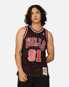 Mitchell & Ness Chicago Bulls Dennis Rodman #91 NBA Swingman Jersey Black/Red