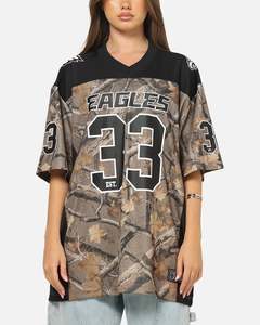Majestic Athletic Philadelphia Eagles Mesh Oversized T-Shirt Khaki Forest Camo