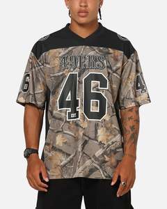 Majestic Athletic San Francisco 49ers Mesh Oversized T-Shirt Khaki Forest Camo