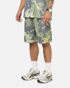 Mens Bottoms Basketball Shorts: Carre Sideline Basketball Shorts Green Camo