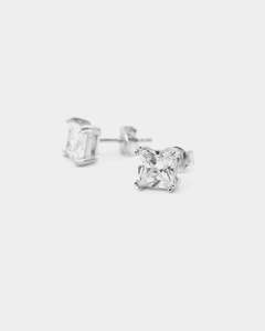 Gifts For Him: Saint Morta Square Cut Earrings White Gold