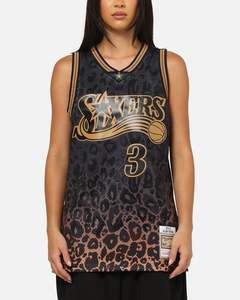 Mitchell & Ness Philadelphia 76ers Allen Iverson 'Leopard' Swing Jerse&hellip;