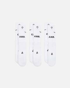 Mens Sale Accessories: Nike Nocta Crew Socks 3 Pack White/Black
