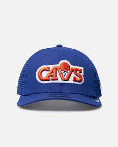 Mens Sale Headwear: New Era Cleveland Cavaliers 'HWC' 9SEVENTY Trucker Stretch Snapback Med Blue