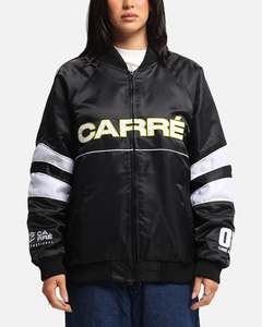 Womens Sale Tops: Carre Rally Panelled Bomber Jacket Black