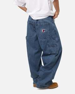 Womens Sale Bottoms: Carre Baggy Carpenter Jeans Mid Blue Denim