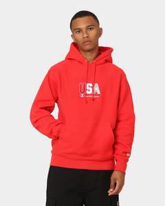 Champion Hoodie: Champion Reverse Weave USA Hoodie Red Spark Csi