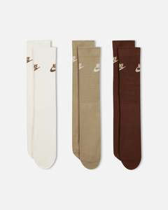 Mens New Arrivals: Nike Sportswear Everyday Essential Crew Socks (3 Pairs) Multi