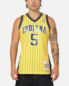 Mitchell & Ness Indiana Pacers Jalen Rose #5 Swingman Road Jersey Yellow