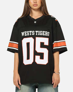Gifts For Her: Bleacher Athletic Wests Tigers NRL Gridiron Mesh Jersey Official Team Color