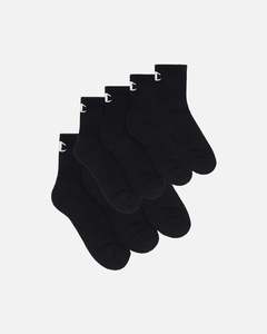 Champion Quarter Crew Socks 7 Pack Black