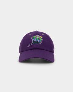 Mens Sale Headwear: 47 Brand Tampa Bay Rays Wooly '47 Clean Up Strapback Purple