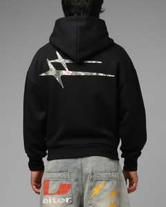 Loiter Hybrid Premium Zip Hoodie Black/Camo
