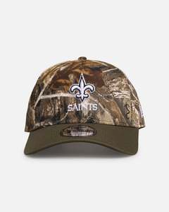 Mens Sale Headwear: New Era New Orleans Saints 'NFL Season Kick Off' 9FORTY A-Frame Snapback Realtree/Olive