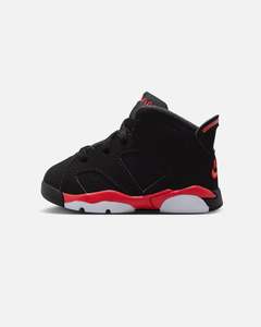 Jordan Kids' Air Jordan 6 Retro "Infrared Salesman" (TD) Black/Lt Crimson