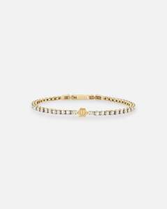 Mens Bracelets: Philipp Plein Plein Tennis Royal Clear Crystal Bracelet Gold