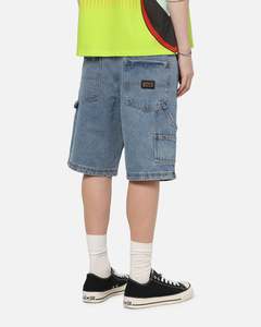 Mens Bottoms Denim Shorts: Carre Carpenter Jorts Mid Blue Wash