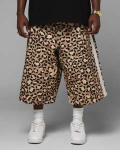 Mens Bottoms Denim Shorts: Loiter Lace Jorts Leopard