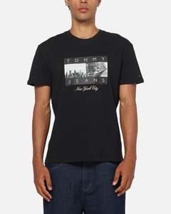 All Sale Tops: Tommy Jeans Photo Flag T-Shirt Black