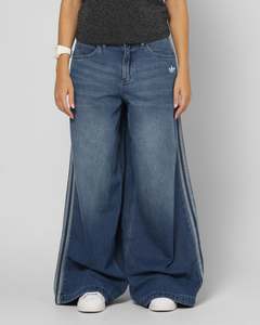 Womens Sale Bottoms: Adidas Women's Denim Wide Pants Indigo Denim