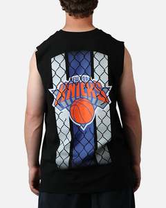 Mens Tops Muscle Tees: New Era New York Knicks Muscle T-Shirt Black