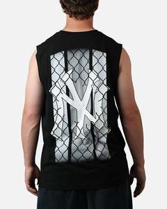 Mens Tops Muscle Tees: New Era New York Yankees Muscle T-Shirt Black