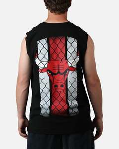 Mens Tops Muscle Tees: New Era Chicago Bulls Muscle T-Shirt Black