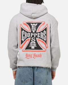 Hoodies: West Coast Choppers Choppers Cross Hoodie Grey Marle