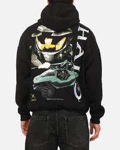 Hoodies: 73Studio X Halo Logo Hoodie Black