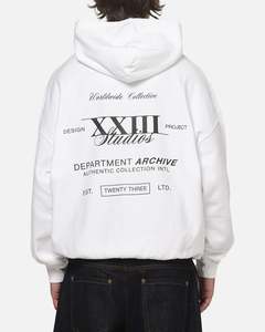 Hoodies: XXIII Utilities Hoodie White/Black