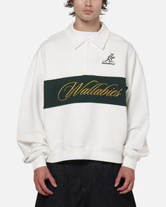 Hoodies: Mitchell & Ness Wallabies Heritage Quarter Zip Crewneck Vintage White