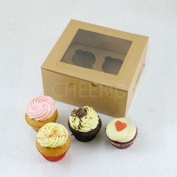 Products: 4 kraft brown cupcake window box ( $1.85/pc x 25 units)