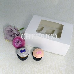Mini Cupcake - Cupcake Boxes: 6 window mini cupcake box ($1.85/pc x 25 units)