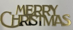 Cupcake Cake Decorating Supplies: Merry Christmas Gold Acrylic Topper