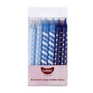 Candles: GoBake Candles - Blue Ombre - 8cm (pack of 12)